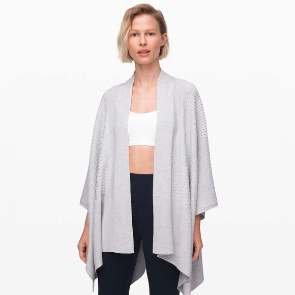 lululemon athletica Sweaters - Lululemon Dream Weaver Wrap Sweater Heathered Core Ultra Light Grey One Size